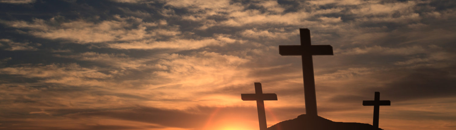 Three crosses on a hill